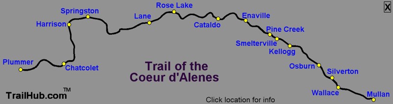 Trail of the Coeur d'Alenes Map