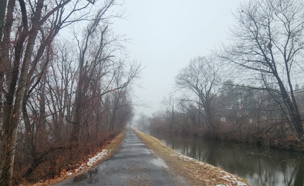 Near Scudders Falls in winter