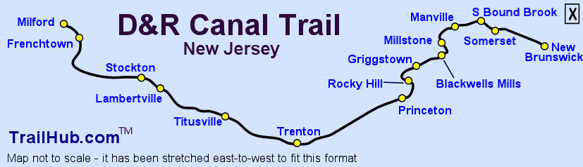 D&R Canal Trail Map