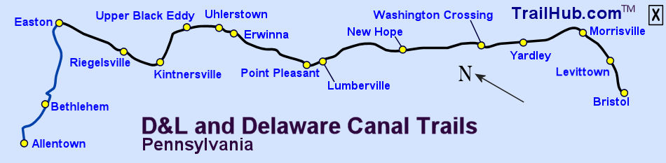 Delaware Canal Trail Map