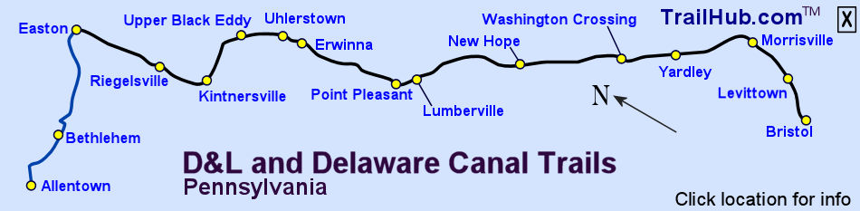 Delaware Canal Trail Map