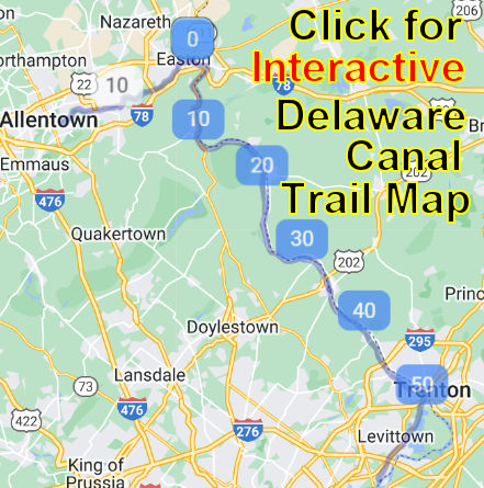 Delaware Canal Trail map