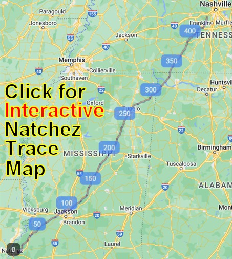 Natchez Trace map